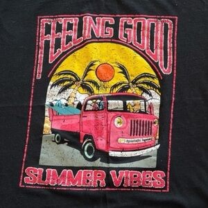 Brisco Graphic Tee with Summer Vibes Print